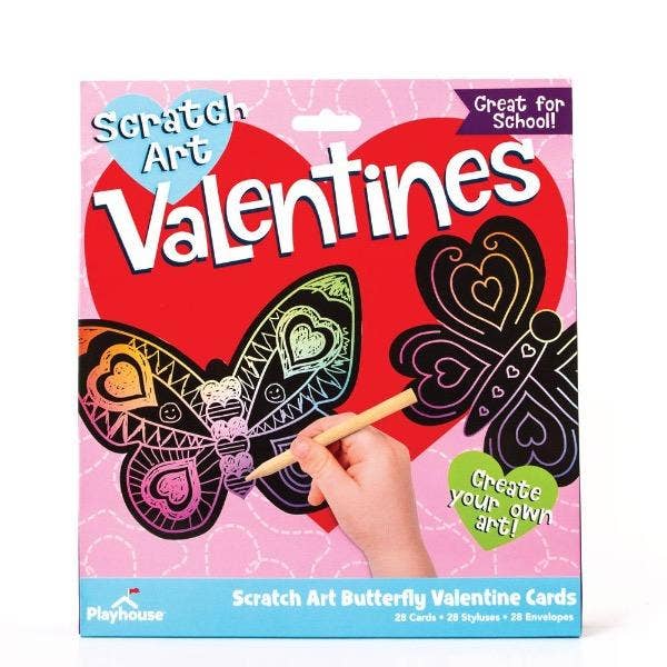 Scratch Art Butterfly Valentines