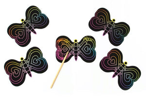 Scratch Art Butterfly Valentines