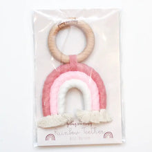 Load image into Gallery viewer, Macrame Rainbow Teether Cotton Candy