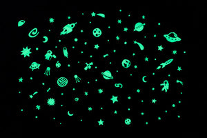 Space Adventure Glow In The Dark Wall Stickers