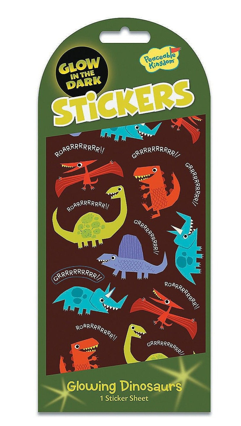 Glowing Dinosaurs Glow In The Dark Sticker Pack