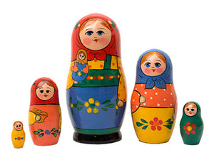 5pc Zagorsk Nesting Dolls