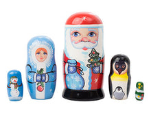 Load image into Gallery viewer, 5 Piece Christmas Nesting Dolls