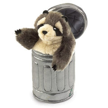 Load image into Gallery viewer, Raccoon In Garbage Can Puppet