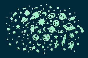 Space Adventure Glow In The Dark Wall Stickers