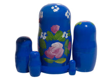 Load image into Gallery viewer, 5 Piece Dark Blue Art Matryoshka Nesting Dolls