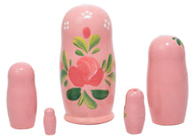 Load image into Gallery viewer, 5 Piece Pink Matryoshka Nesting Dolls
